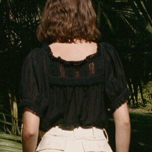 Doen Frances Top, Black Lace